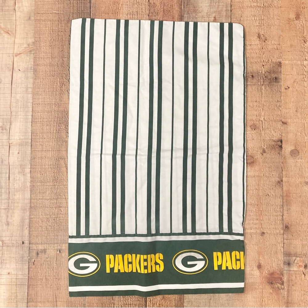 Green Bay Packers NFL Striped Standard Pillowcase Green White Yellow‎ Logo